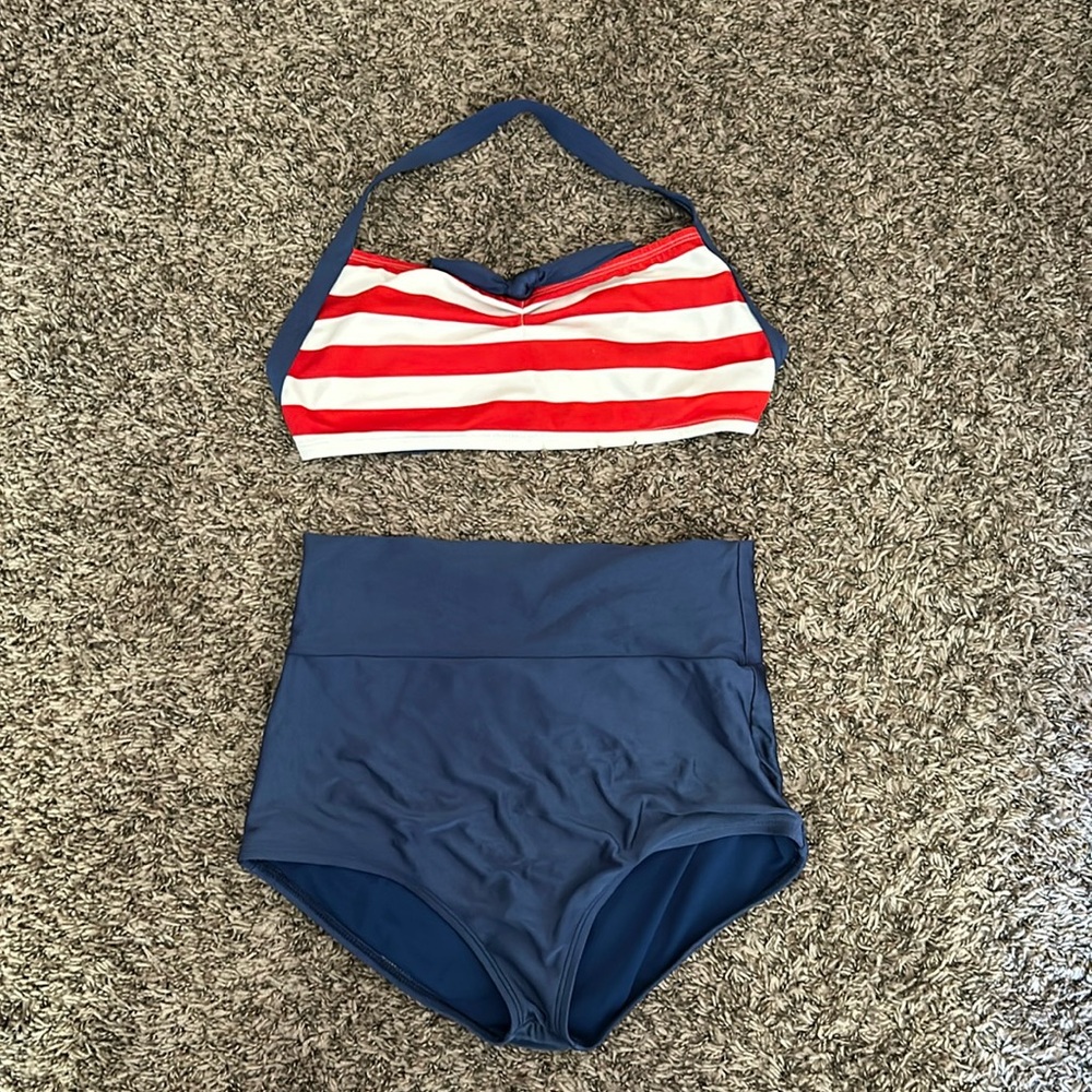 Fables by Barrie 1950s Vintage Inspired Pinup Two Piece High Waist Bikini USA